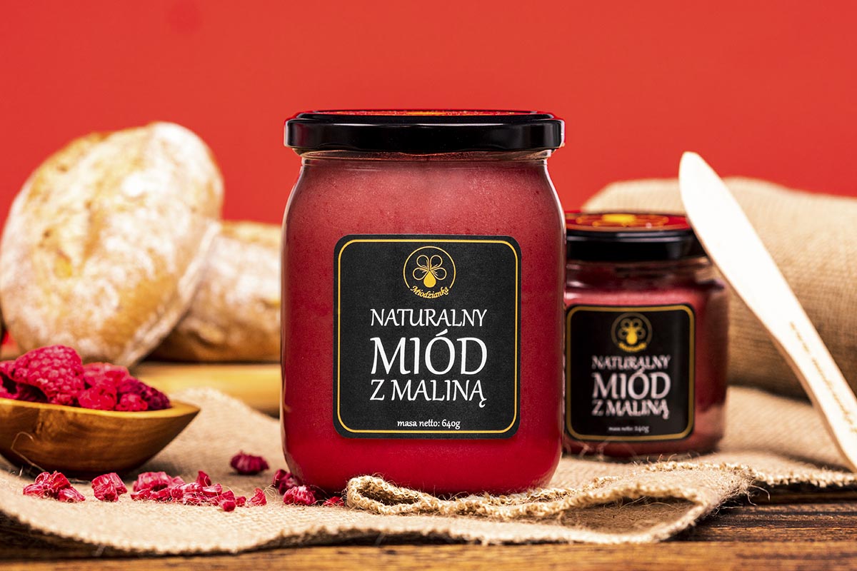 Naturalny MIÓD z maliną