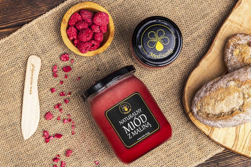 Naturalny MIÓD z maliną